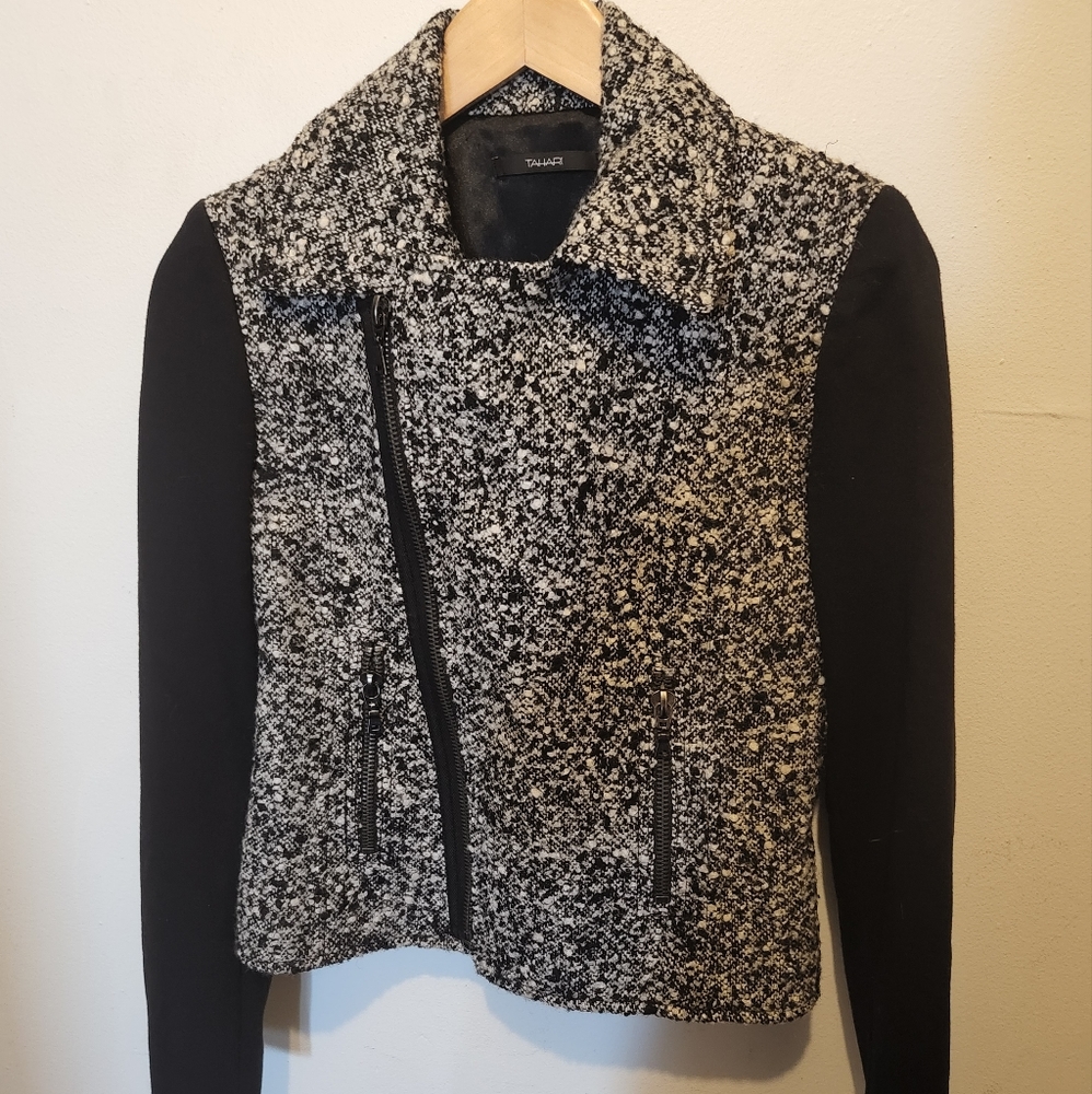 Tahari Boucle Moto Jacket 4 - Picture 4 of 4